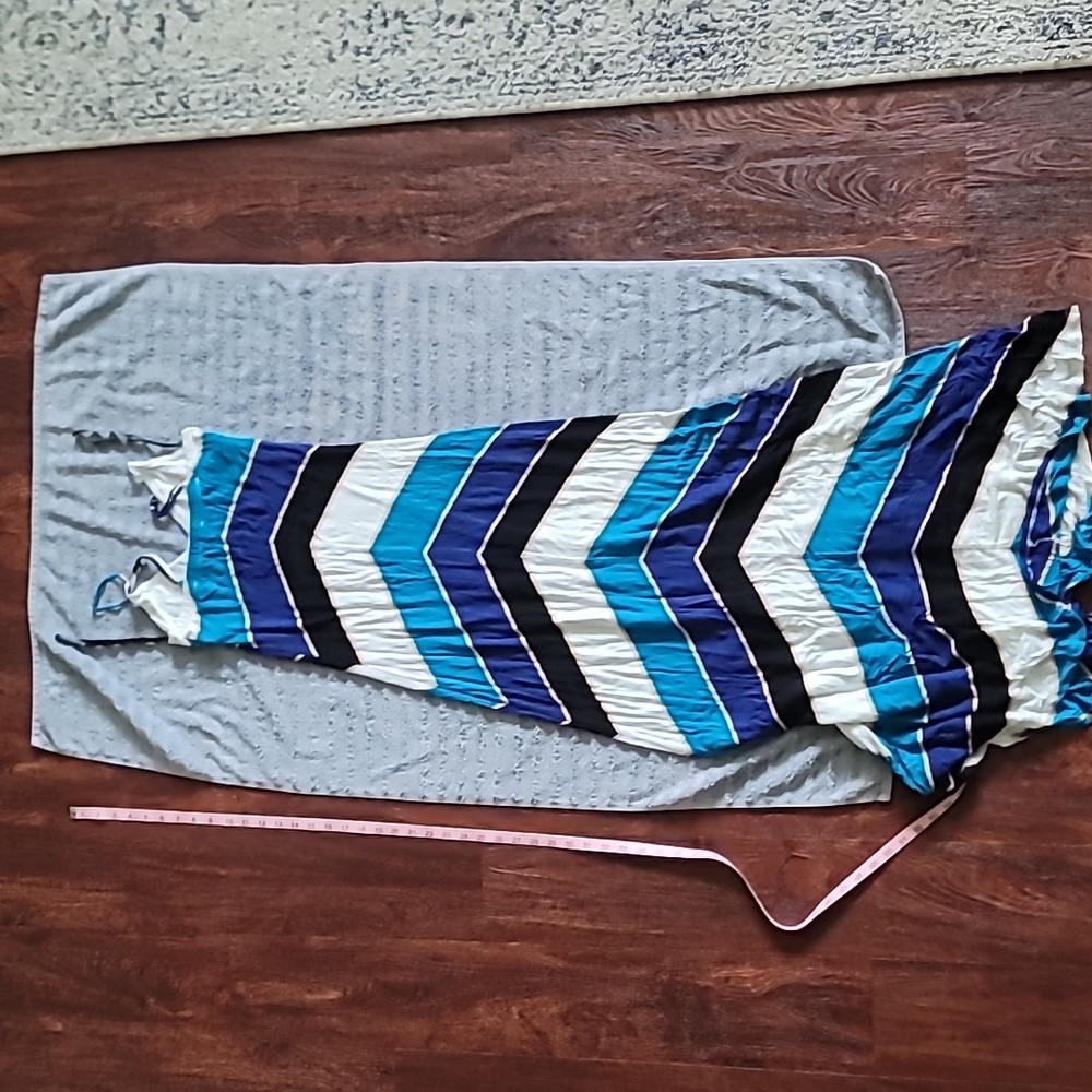 bebe Blue and Black Chevron Dress